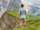 Entreprendre : Image, photo d'une personne, un homme en haut d'une montagne symbolisaht oa réussite après beaucoup d'efforts.